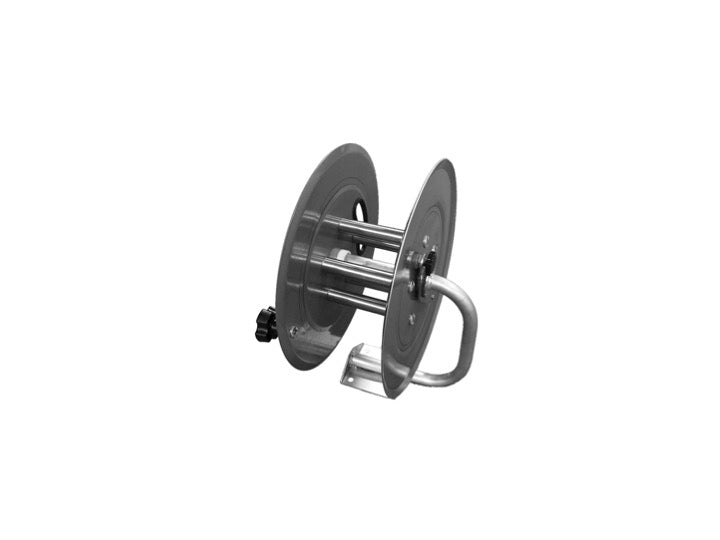 Hose Reel, Small Base, Commercial, Stainless Steel, Holds 150' of 3/8" Hose
