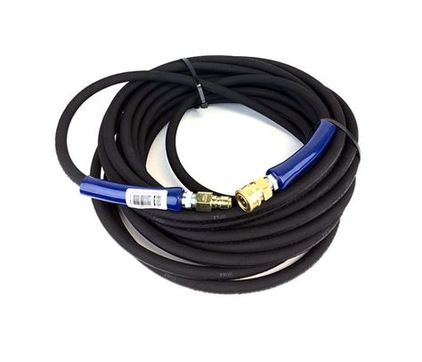 Coiled 100-foot black 4200 PSI hose with quick connect fittings