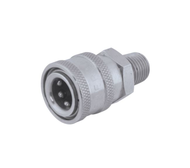 Fitting, Quick Connect, Female Socket 1/4", Male NPT 1/4", Stainless Steel