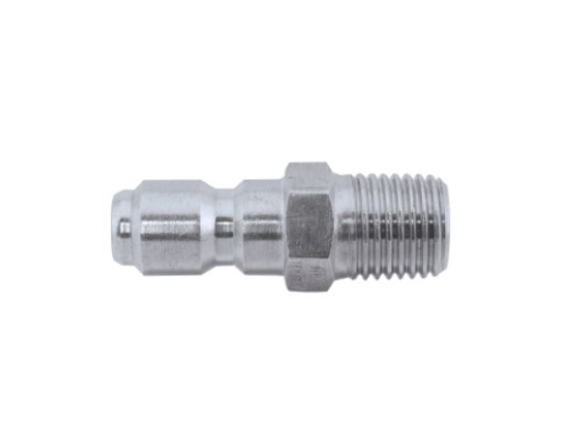 Fitting, Quick Connect, Male Plug 1/4", Male NPT 1/4", Stainless Steel