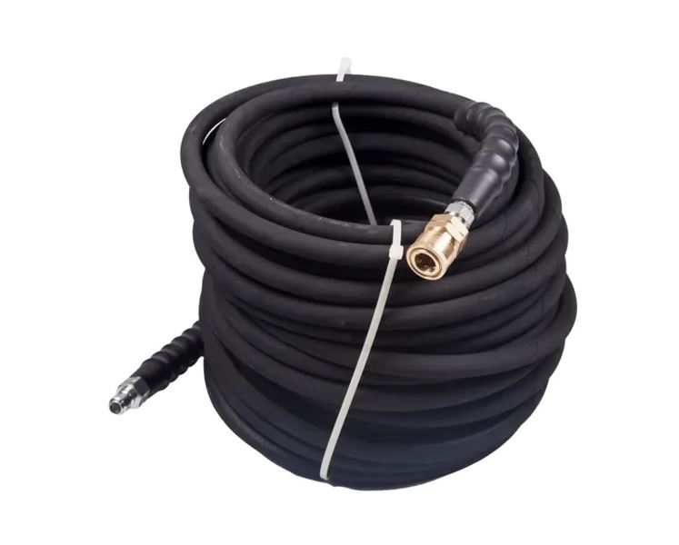 Black Hose, 3/8″ x 100′, 4000 PSI, Hot/Cold, w/ Quick Connects by BE Pressure