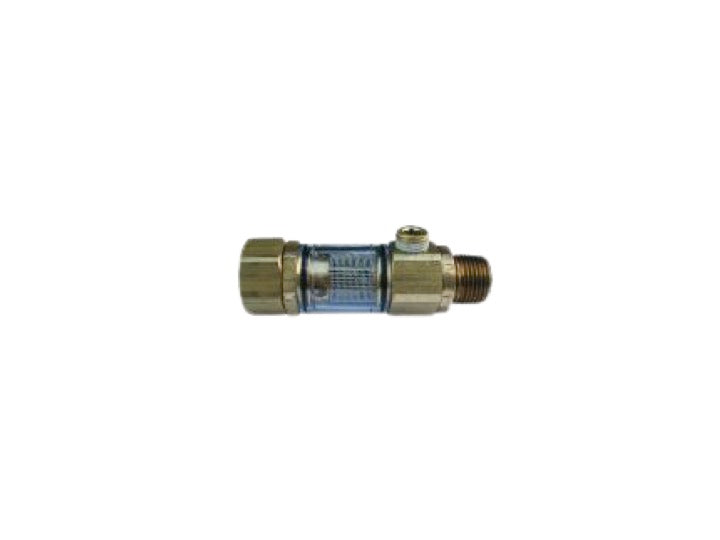 General Pump 100651 brass inlet filter with clear sight window, rated for 8 GPM at 150 PSI