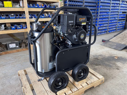 Kärcher LFT Cage pressure washer with 420cc engine and burner coil housing on wheeled cart