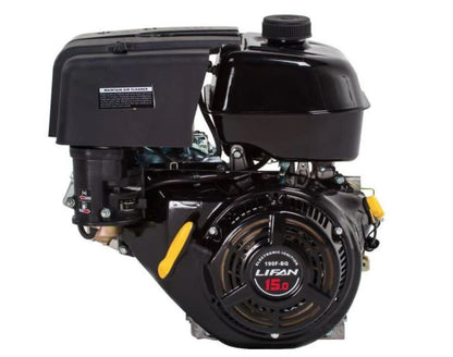 Lifan 15 HP electric start gas engine with black finish and 18A charging system
