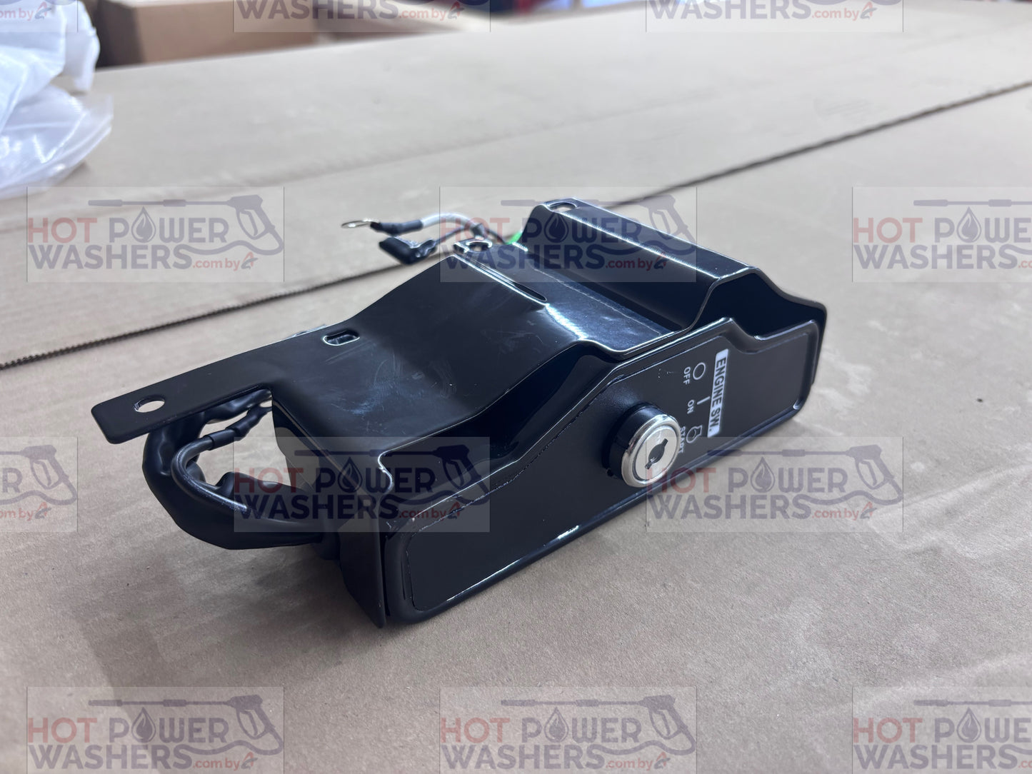 Rear angle view of the Lifan ignition switch box showing the mounting tabs and bracket
