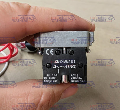 Close-up of ZB2-BE101 switch contact block included in the Magnum 4000 on/off switch kit
