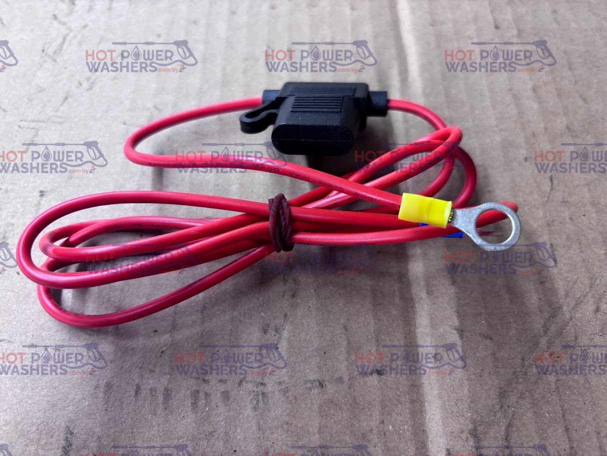 Coiled red wiring harness with fuse holder and ring terminal connector for Magnum 4000 switch kit