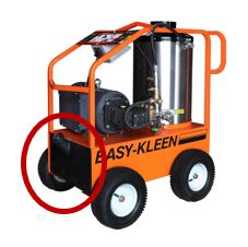 Easy-Kleen power washer with 10-gallon poly fuel tank location highlighted
